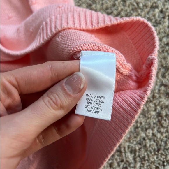 Croft & Barrow Light Pink Dot Knit V-Neck 3/4 Sleeve Sweater Women’s XL - Picture 8 of 9